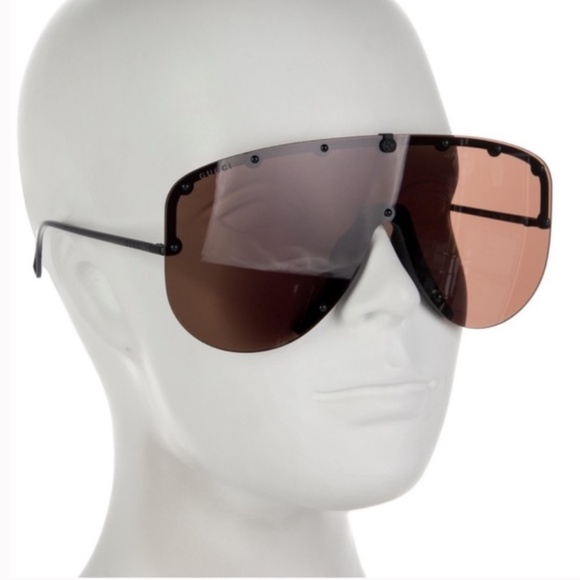 GUCCI SS19 Mask Shield Sunglasses Matte Black UNISEX - Picture 3 of 14